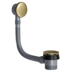 Colore Round Brushed Brass Easy Clean Sprung Click Clack Bath Waste -Bathroom Accessories Store colore brushed brass round easy clean sprung click clack bath waste left 51340.1674645471