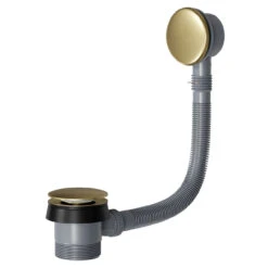 Colore Round Brushed Brass Easy Clean Sprung Click Clack Bath Waste
