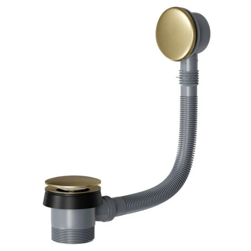 Colore Round Brushed Brass Easy Clean Sprung Click Clack Bath Waste