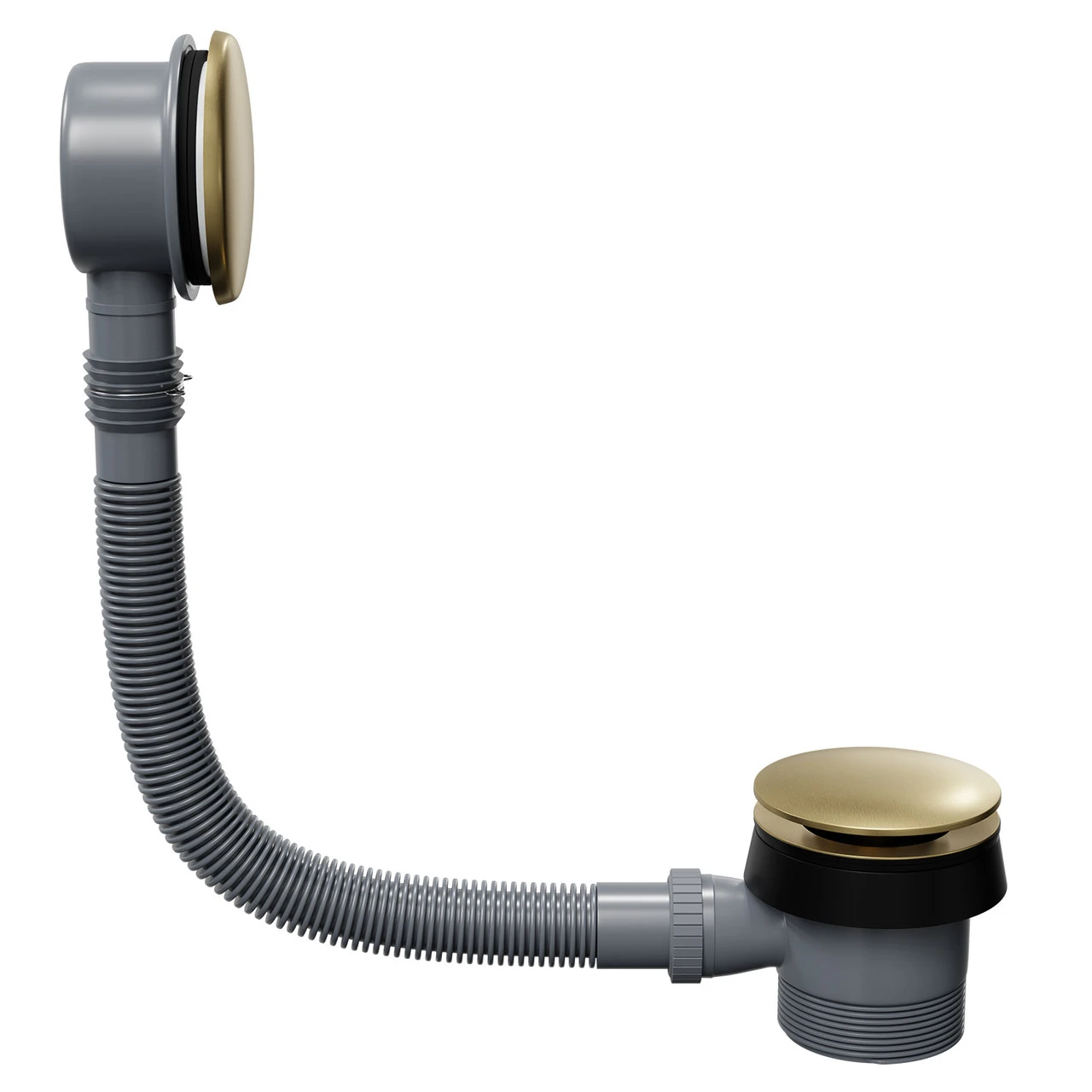 Colore Round Brushed Brass Easy Clean Sprung Click Clack Bath Waste - Image 4