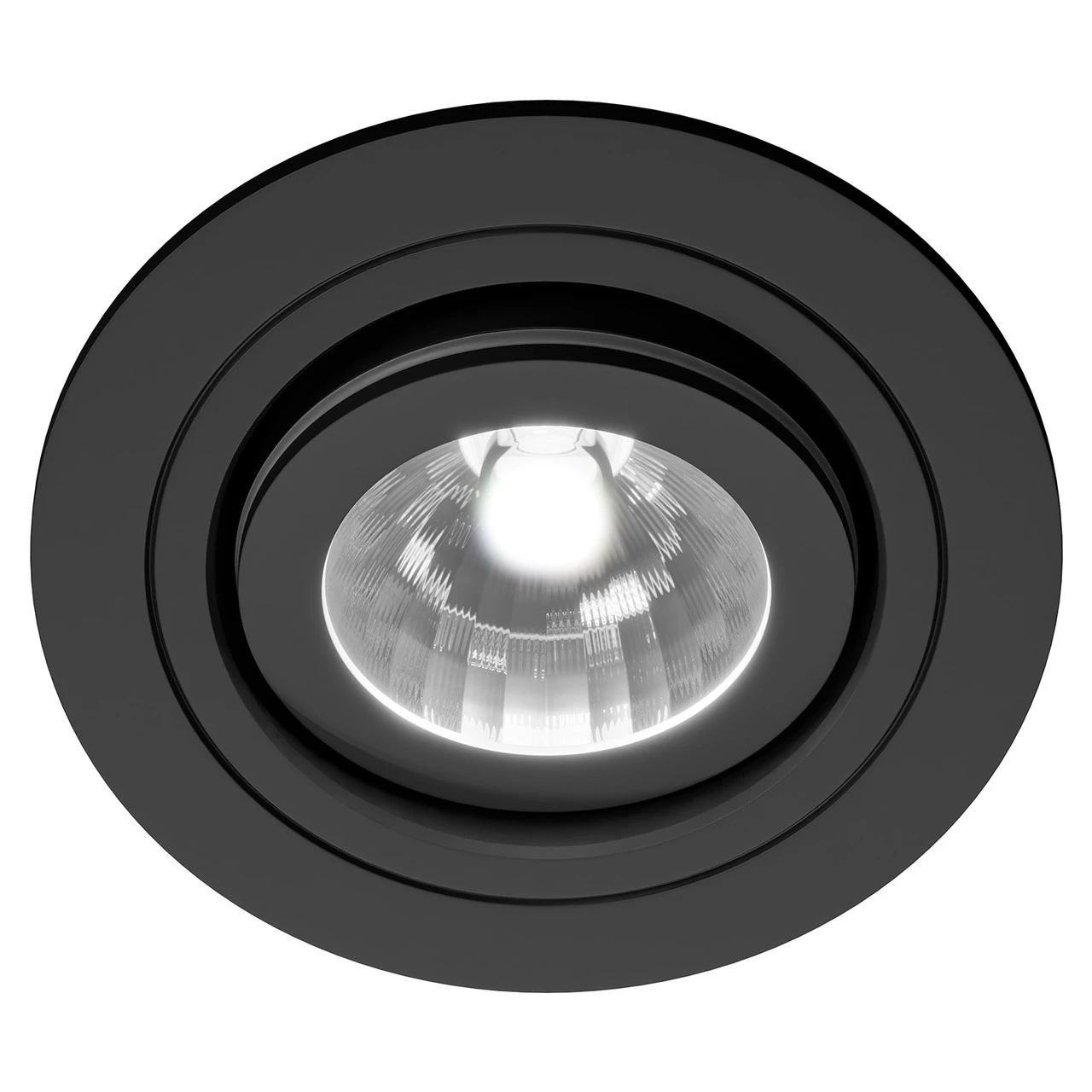 Colore Round Matt Black IP65 35W Tiltable Bathroom Downlight - Image 2