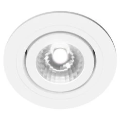 Colore Round Matt White IP65 35W Tiltable Bathroom Downlight