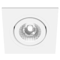 Colore Square Matt White IP65 35W Tiltable Bathroom Downlight