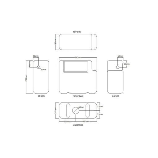 Colore Concealed Cistern With Front Access And Square Gunmetal Grey Modern Dual Flush Push Button - Image 2
