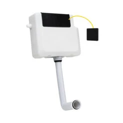 Colore Concealed Cistern With Front Access And Square Matt Black Modern Dual Flush Push Button