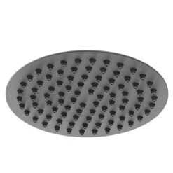 Colore Round Matt Black 200mm Thin Fixed Shower Head