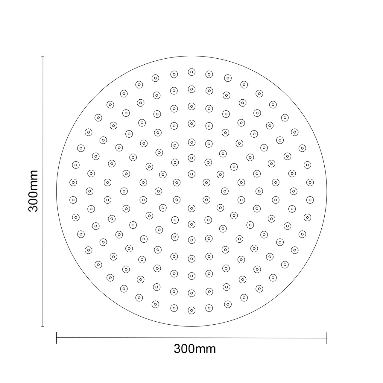 Colore Round Matt Black 300mm Thin Fixed Shower Head - Image 5