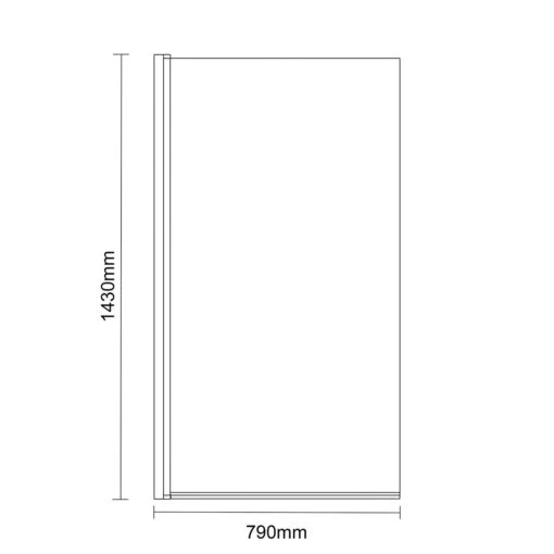Colore Square Matt Black 770mm Single Section Square Bath Shower Screen - Image 3