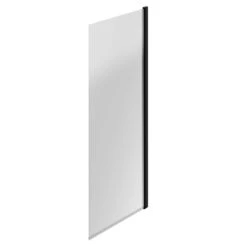 Colore Square Matt Black 770mm Single Section Square Bath Shower Screen