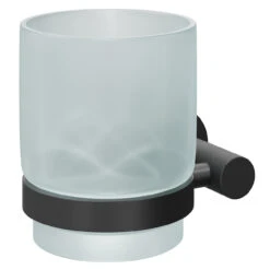 Colore Matt Black And Frosted Glass Industrial Style Wall Mounted Bathroom Tumbler -Bathroom Accessories Store colore matt black and frosted glass industrial style wall mounted bathroom tumbler left 58668.1658132884