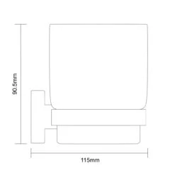 Colore Matt Black And Frosted Glass Industrial Style Wall Mounted Bathroom Tumbler -Bathroom Accessories Store colore matt black and frosted glass industrial style wall mounted bathroom tumbler line side 41410.1658132884
