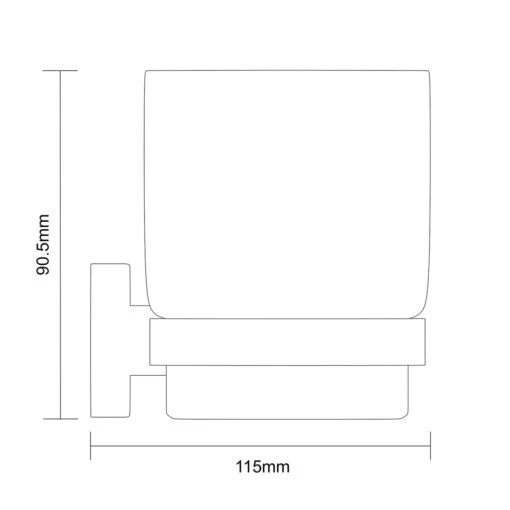 Colore Matt Black And Frosted Glass Industrial Style Wall Mounted Bathroom Tumbler - Image 6