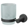 Colore Matt Black And Frosted Glass Industrial Style Wall Mounted Bathroom Tumbler