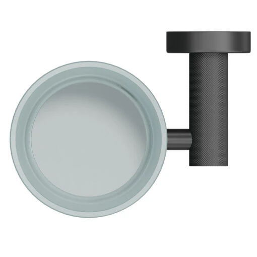Colore Matt Black And Frosted Glass Industrial Style Wall Mounted Bathroom Tumbler - Image 5