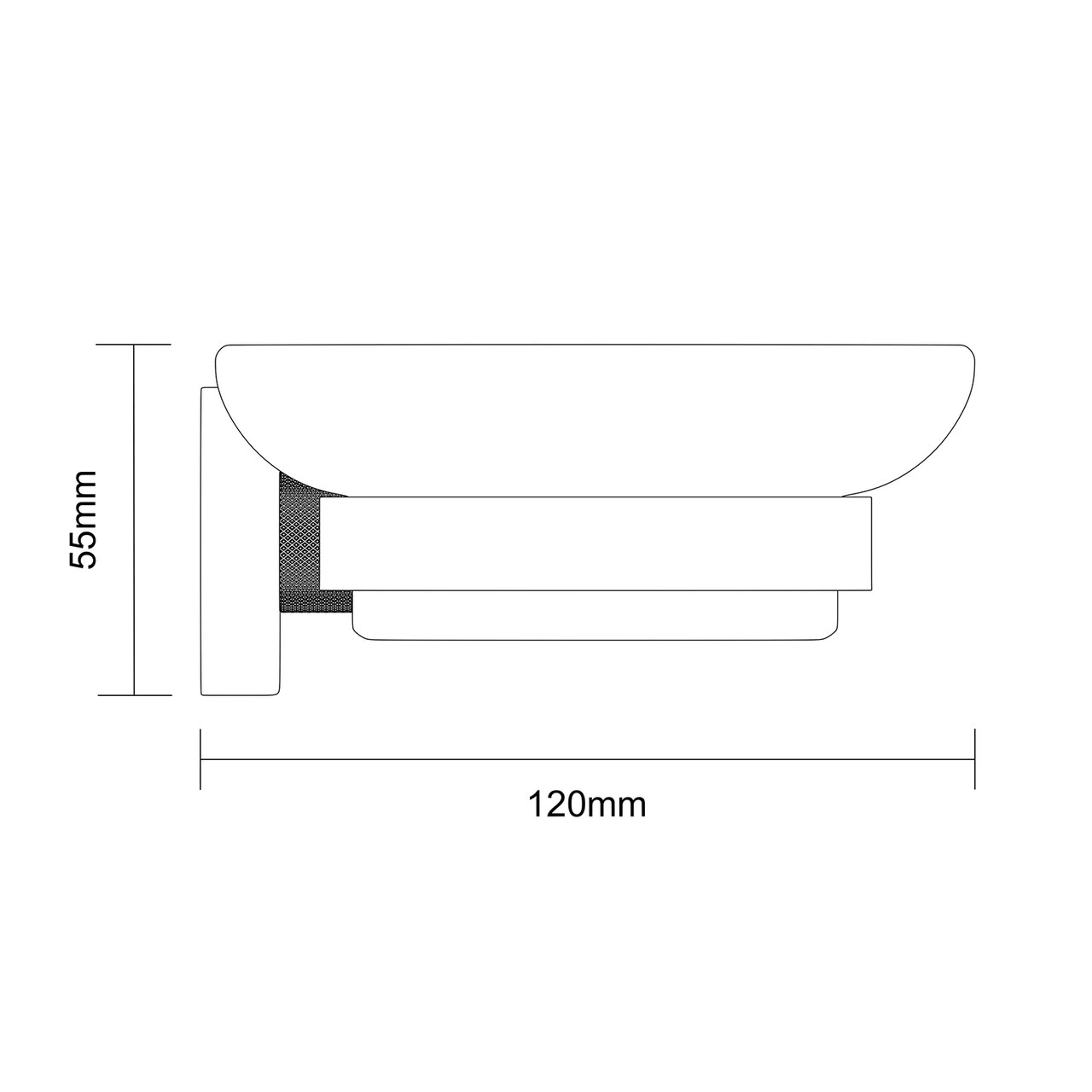Colore Matt Black And Frosted Glass Industrial Style Wall Mounted Soap Dish - Image 6