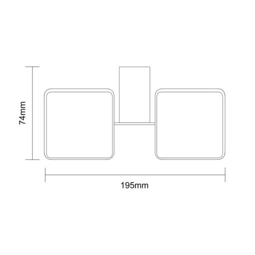 Colore Square Matt Black And Frosted Glass Wall Mounted Double Bathroom Tumbler - Image 6