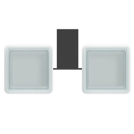 Colore Square Matt Black And Frosted Glass Wall Mounted Double Bathroom Tumbler - Image 5