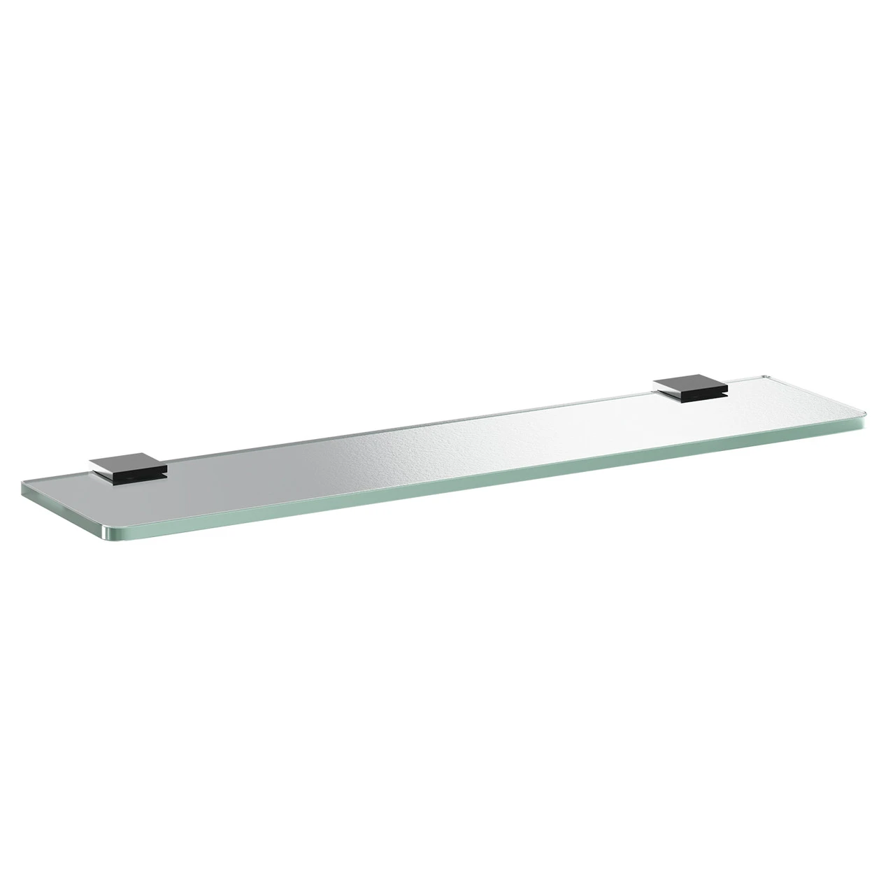 Colore Square Matt Black And Glass Wall Mounted Vanity Shelf - Image 3