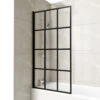 Colore Matt Black Framed Design 790mm Single Section Square Corner Bath Shower Screen