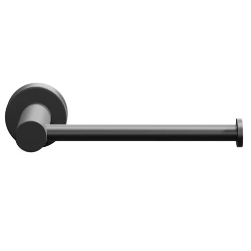 Colore Matt Black Industrial Style Wall Mounted Toilet Roll Holder - Image 2