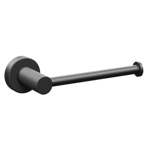 Colore Matt Black Industrial Style Wall Mounted Toilet Roll Holder - Image 3