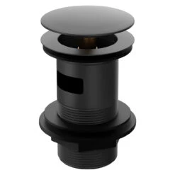 Colore Round Matt Black Moon Cap Slotted Click Clack Basin Waste