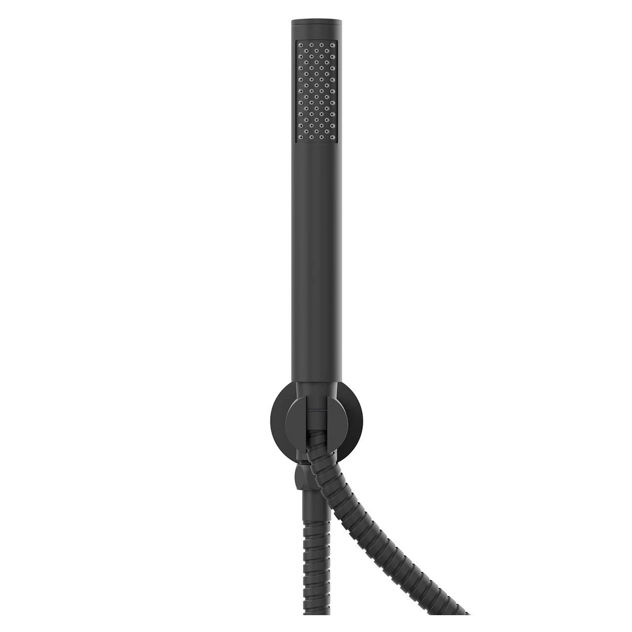 Colore Round Matt Black Shower Outlet Holder And Kit - Image 2