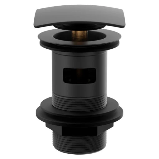 Colore Square Matt Black Slotted Click Clack Basin Waste - Image 2