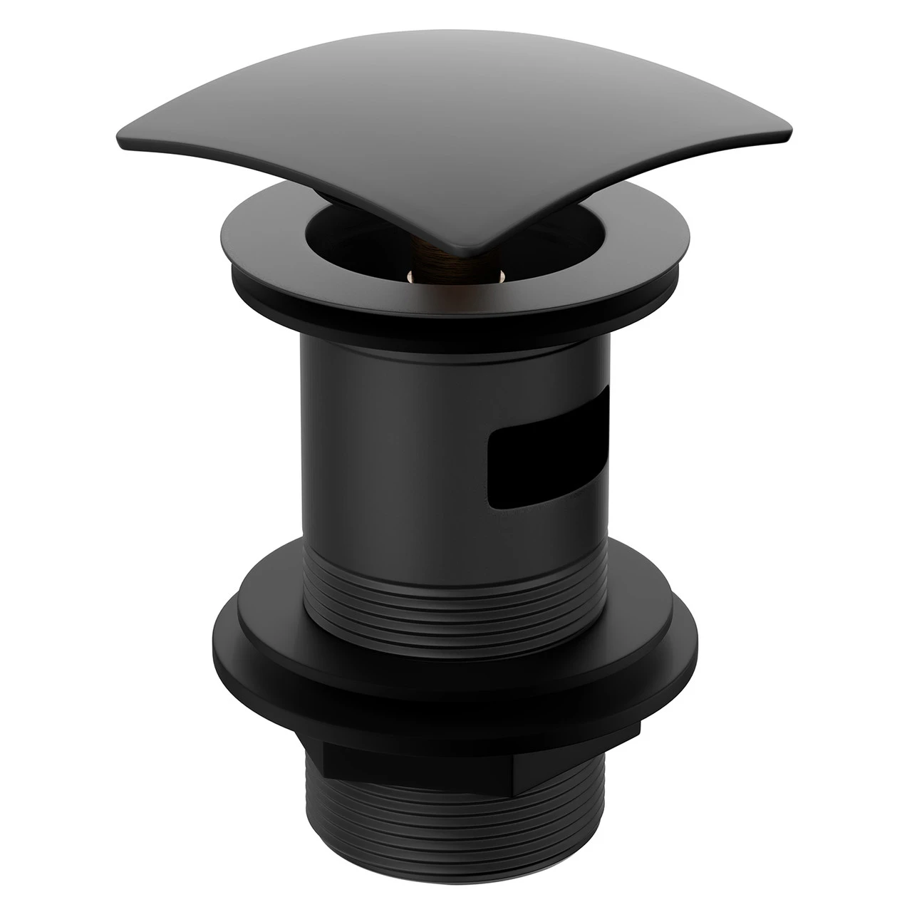 Colore Square Matt Black Slotted Click Clack Basin Waste - Image 3