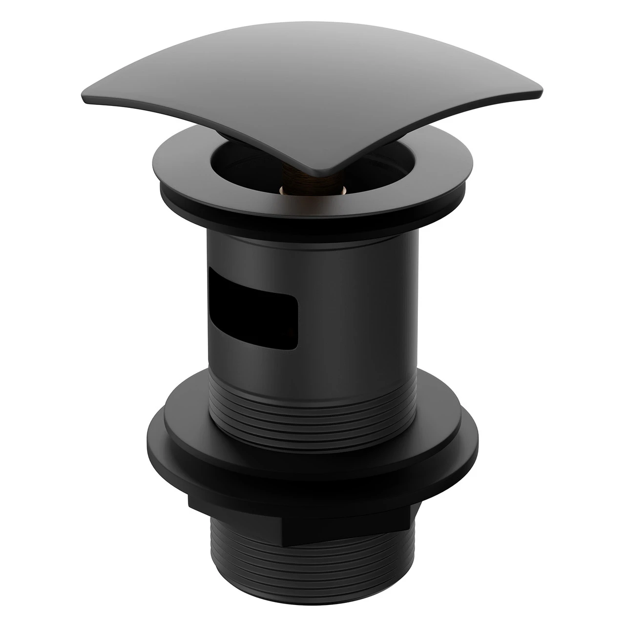 Colore Square Matt Black Slotted Click Clack Basin Waste