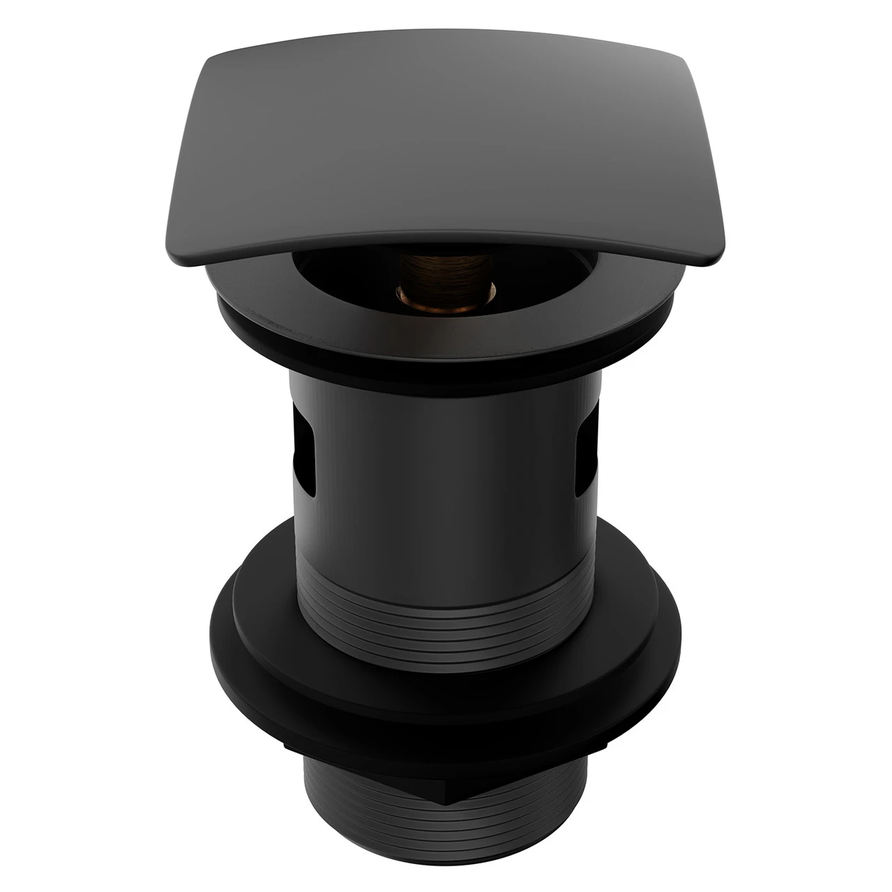 Colore Square Matt Black Slotted Click Clack Basin Waste - Image 4