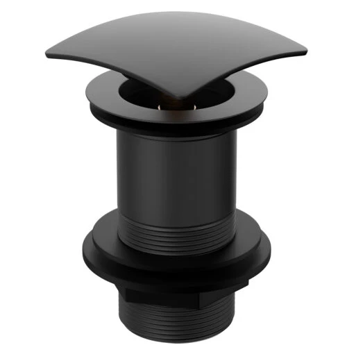 Colore Square Matt Black Unslotted Click Clack Basin Waste - Image 3