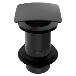 Colore Square Matt Black Unslotted Click Clack Basin Waste -Bathroom Accessories Store colore matt black square unslotted click clack basin waste side 98469.1652444685