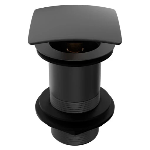 Colore Square Matt Black Unslotted Click Clack Basin Waste - Image 4