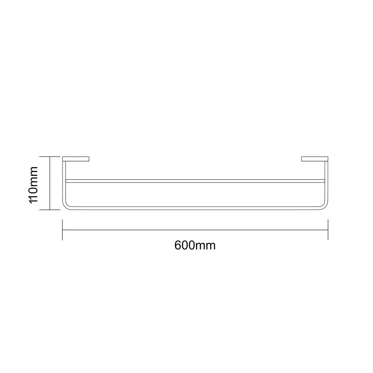 Colore Square Matt Black Wall Mounted Double Towel Rail - Image 6