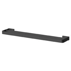 Colore Square Matt Black Wall Mounted Double Towel Rail