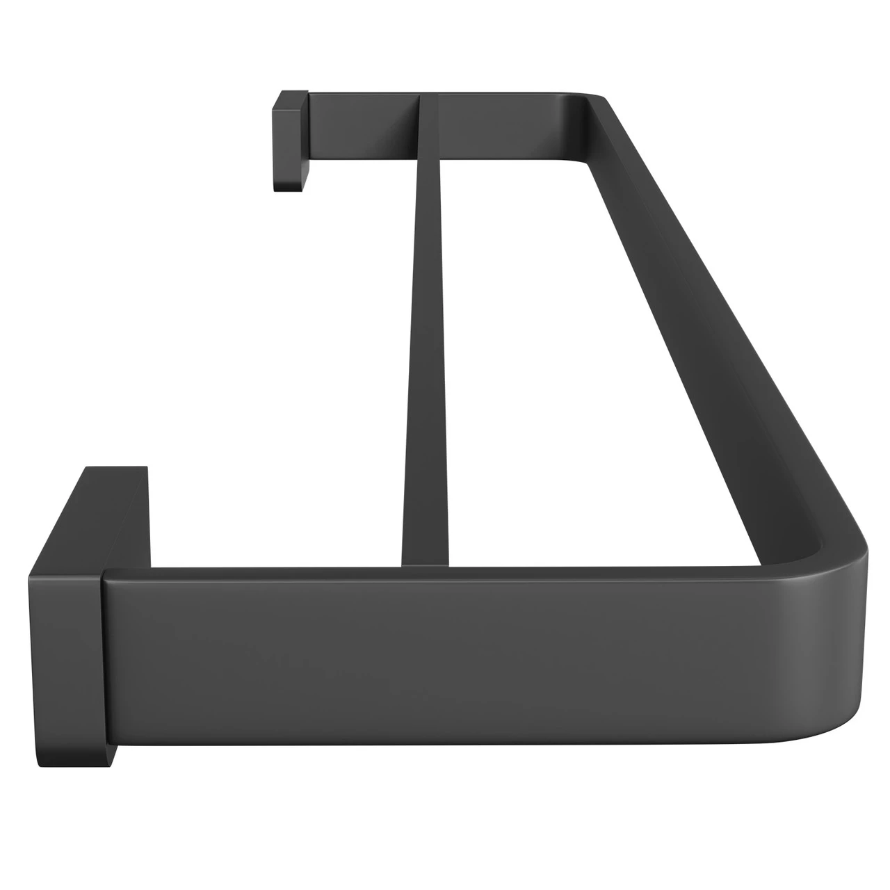 Colore Square Matt Black Wall Mounted Double Towel Rail - Image 4