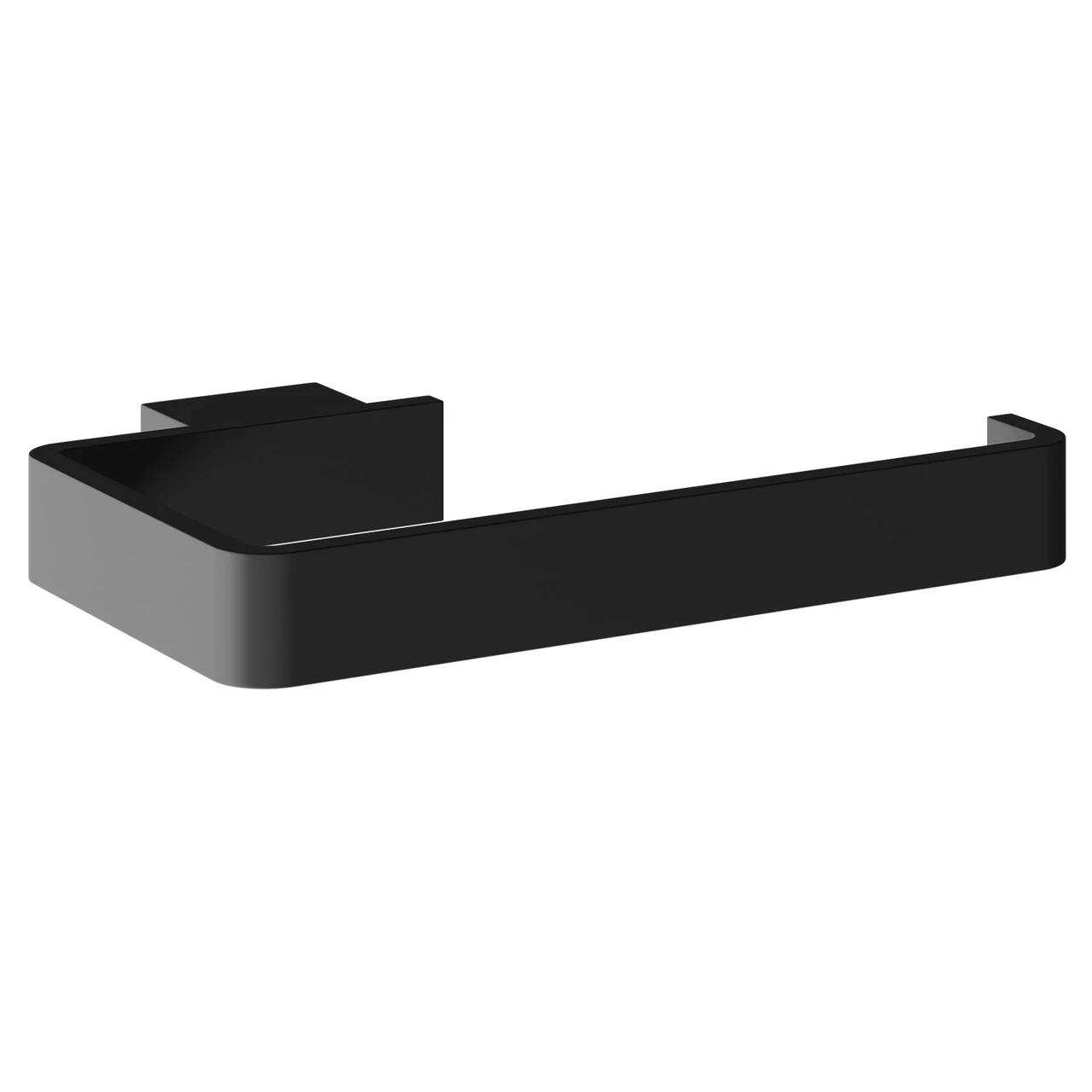 Colore Square Matt Black Wall Mounted Toilet Roll Holder - Image 3