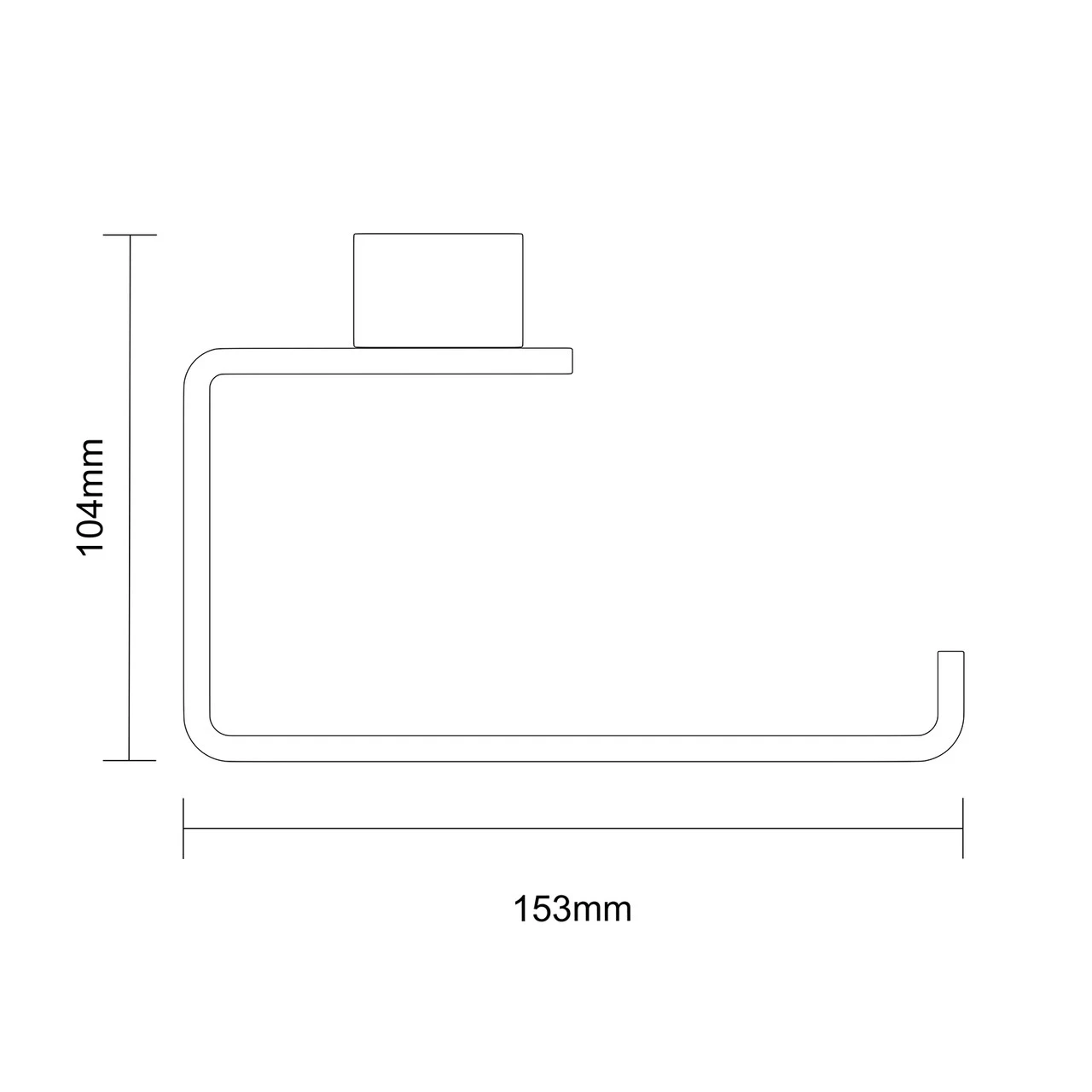 Colore Square Matt Black Wall Mounted Toilet Roll Holder - Image 6