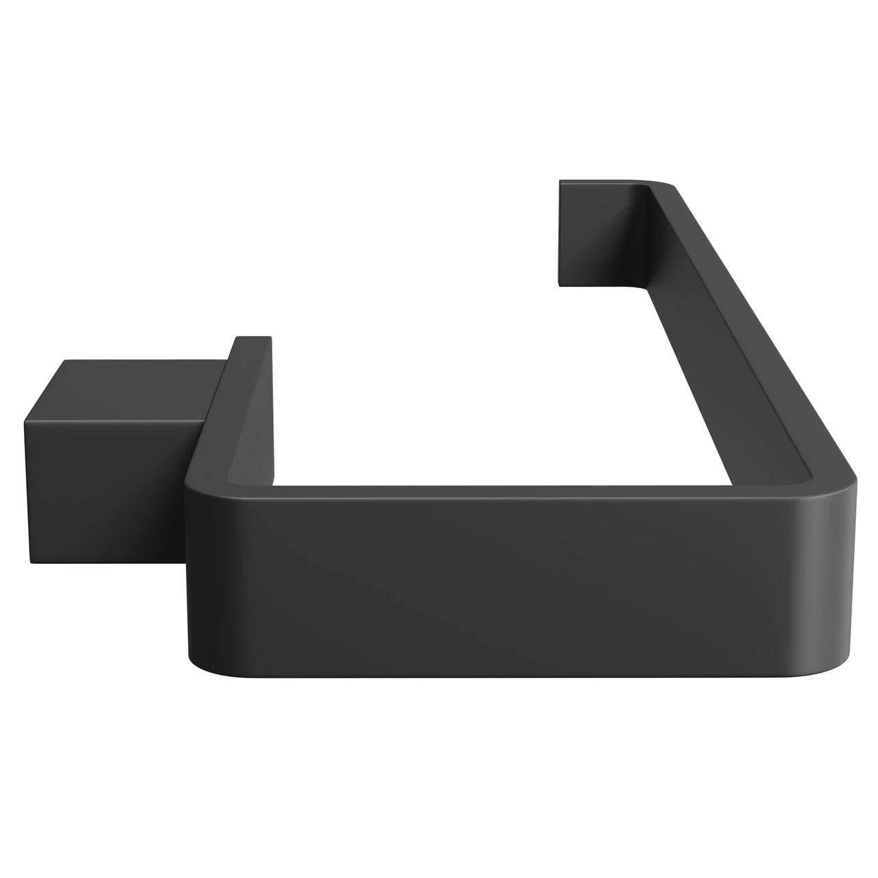 Colore Square Matt Black Wall Mounted Towel Ring - Image 4