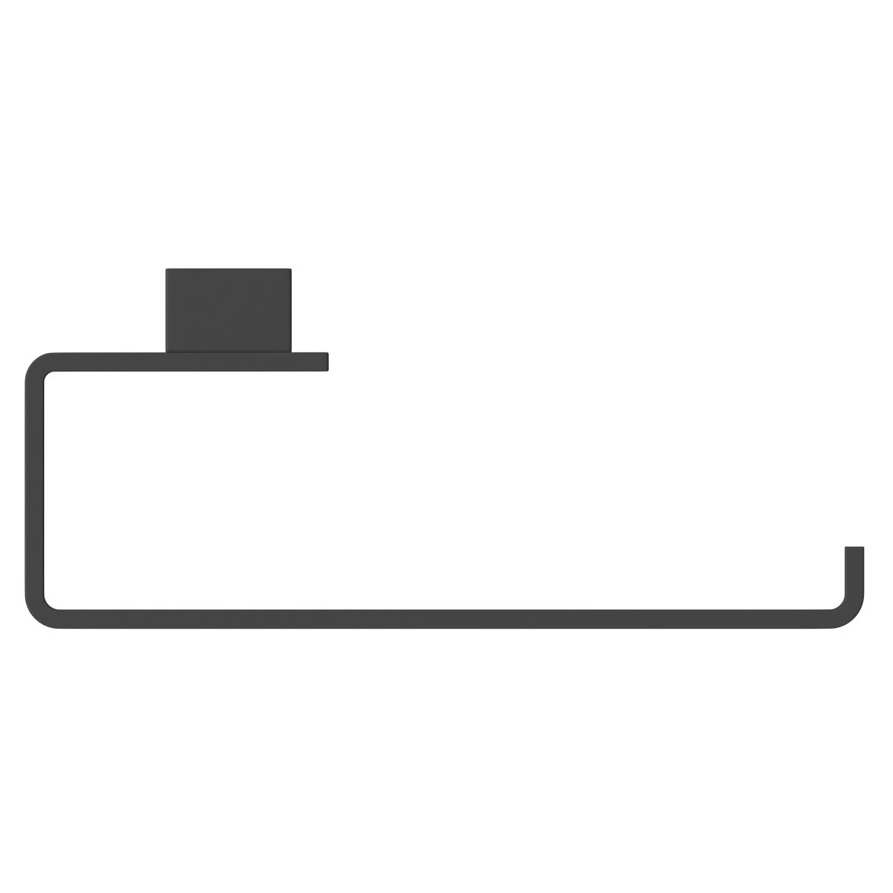 Colore Square Matt Black Wall Mounted Towel Ring - Image 5