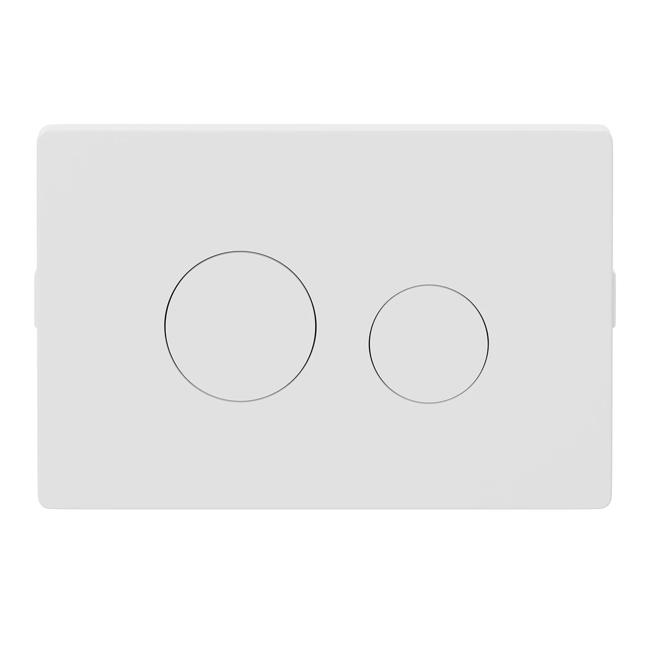 Colore Matt White Pneumatic Dual Flush Plate With Round Buttons - Image 2