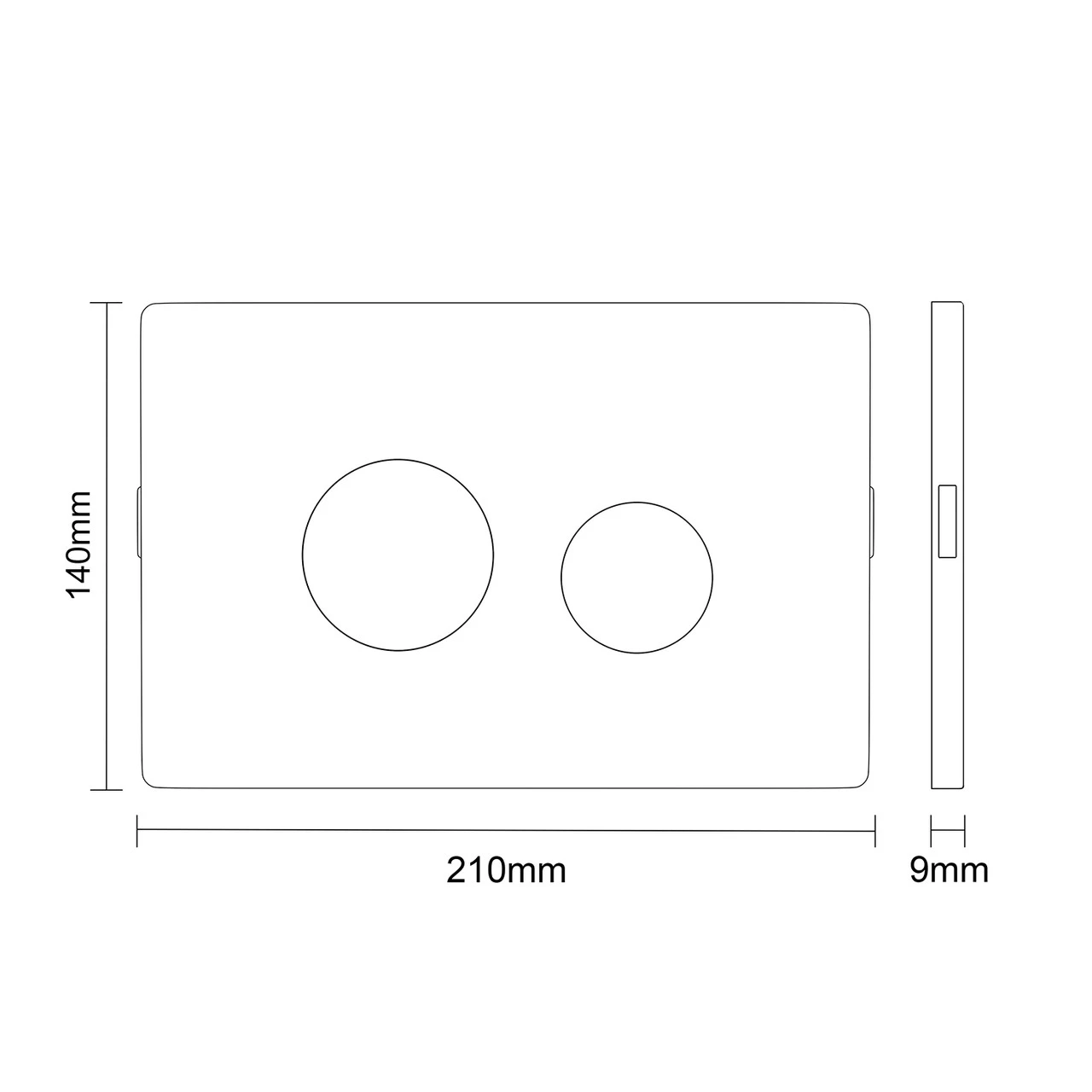 Colore Matt White Pneumatic Dual Flush Plate With Round Buttons - Image 4
