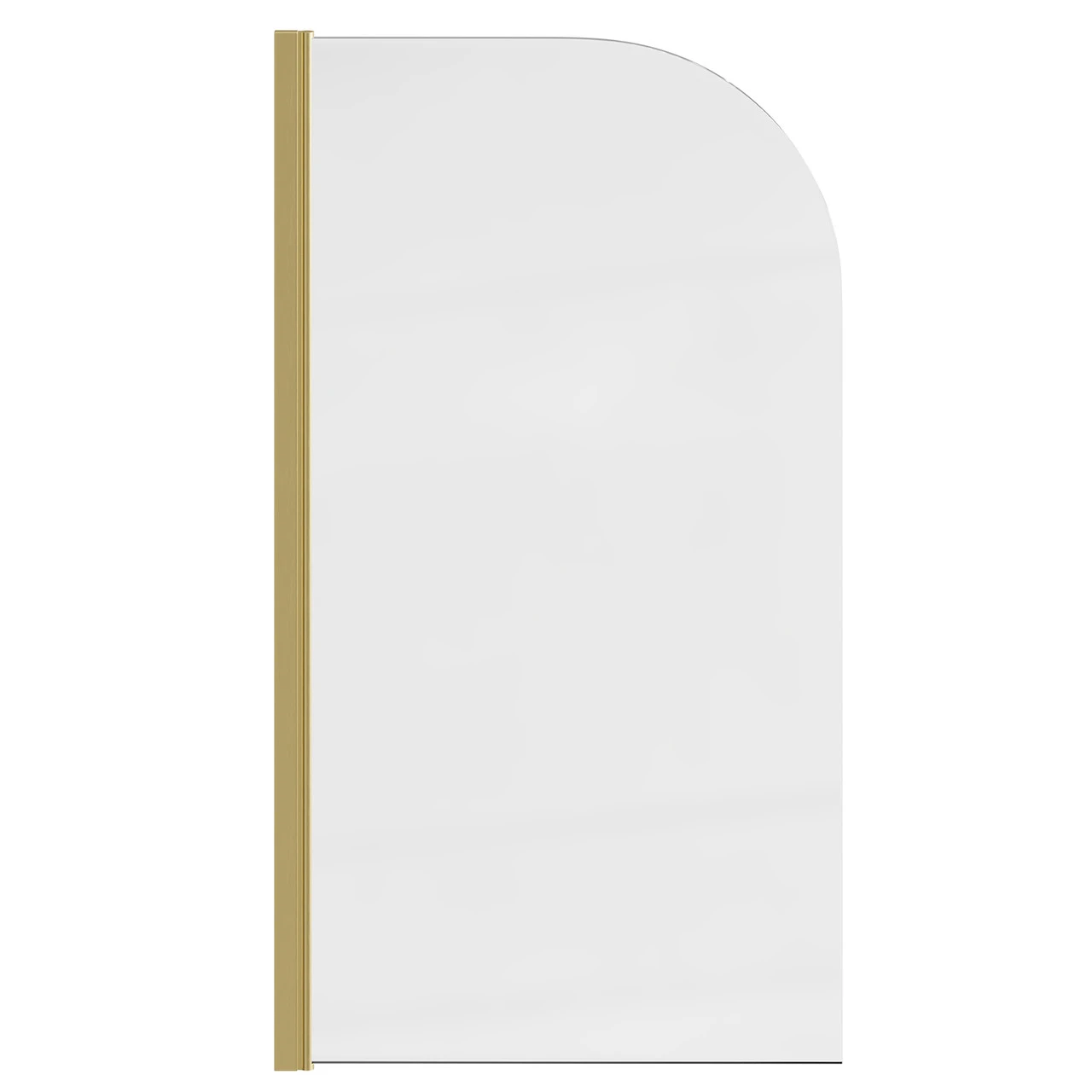 Colore Round Brushed Brass 770mm Single Section Bath Shower Screen - Image 2