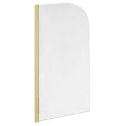 Colore Round Brushed Brass 770mm Single Section Bath Shower Screen -Bathroom Accessories Store colore round brushed brass 770mm single section bath shower screen left 43321.1658133000