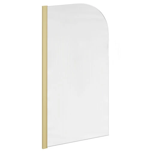 Colore Round Brushed Brass 770mm Single Section Bath Shower Screen - Image 3