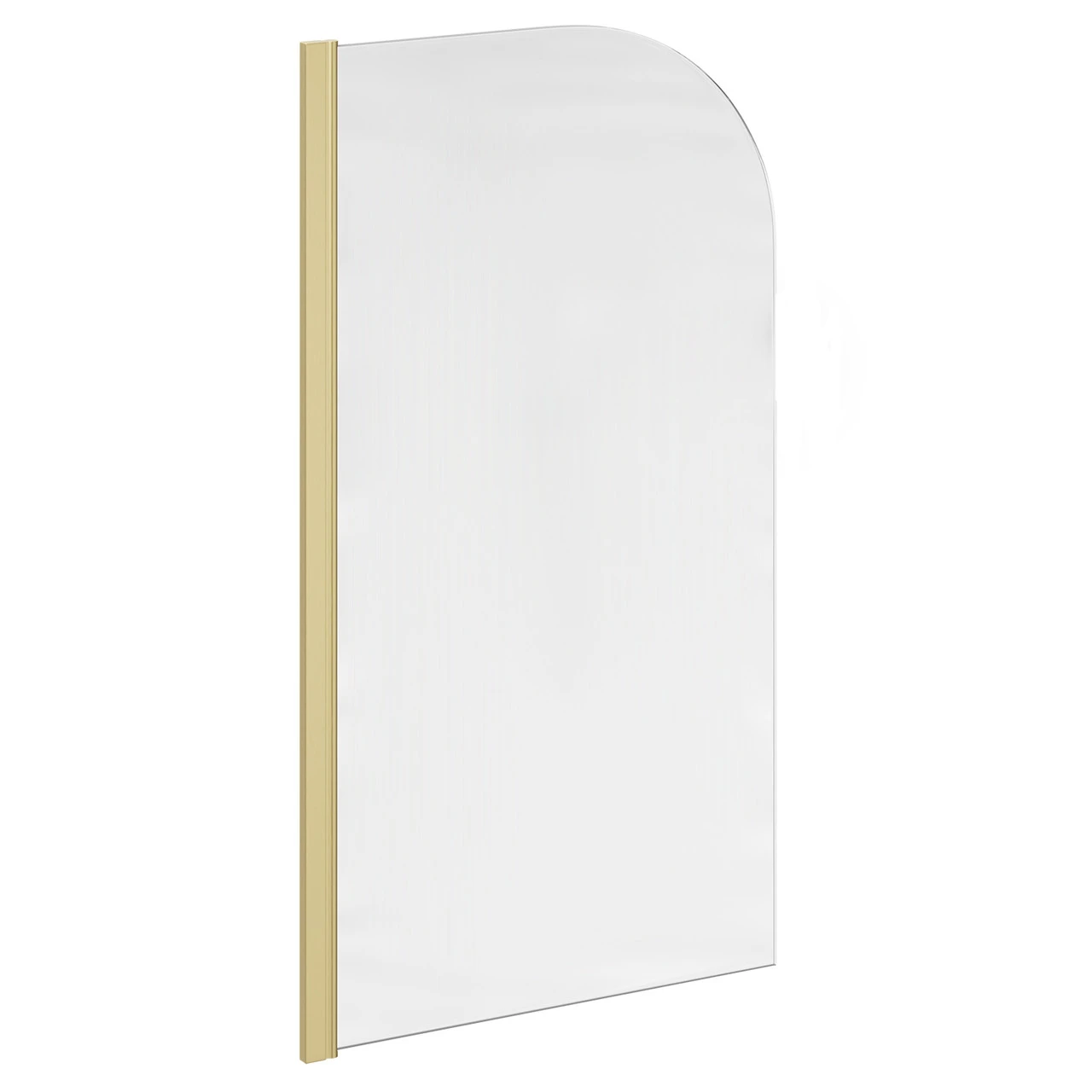 Colore Round Brushed Brass 770mm Single Section Bath Shower Screen - Image 3