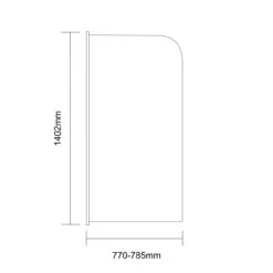 Colore Round Brushed Brass 770mm Single Section Bath Shower Screen -Bathroom Accessories Store colore round brushed brass 770mm single section bath shower screen line side 06131.1658133000