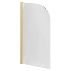 Colore Round Brushed Brass 770mm Single Section Bath Shower Screen