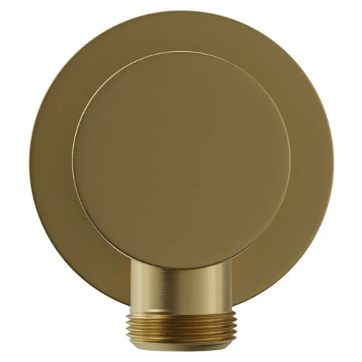 Colore Round Brushed Brass Deluxe Shower Elbow - Image 2